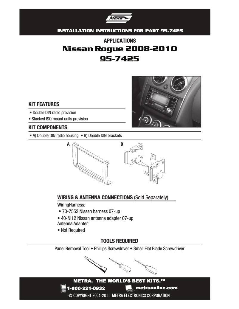 Page n°1 - Mode d'emploi Metra 95-7425