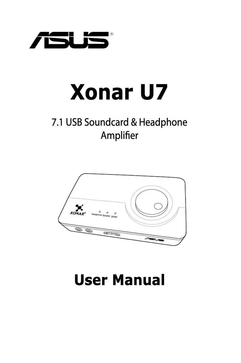 Image de la première page du manuel de l'appareil Xonar U7