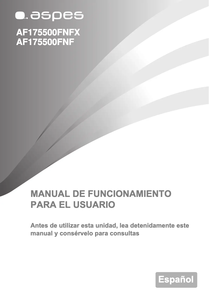 Page n°1 - Manuel utilisateur Aspes AF175500FNFX