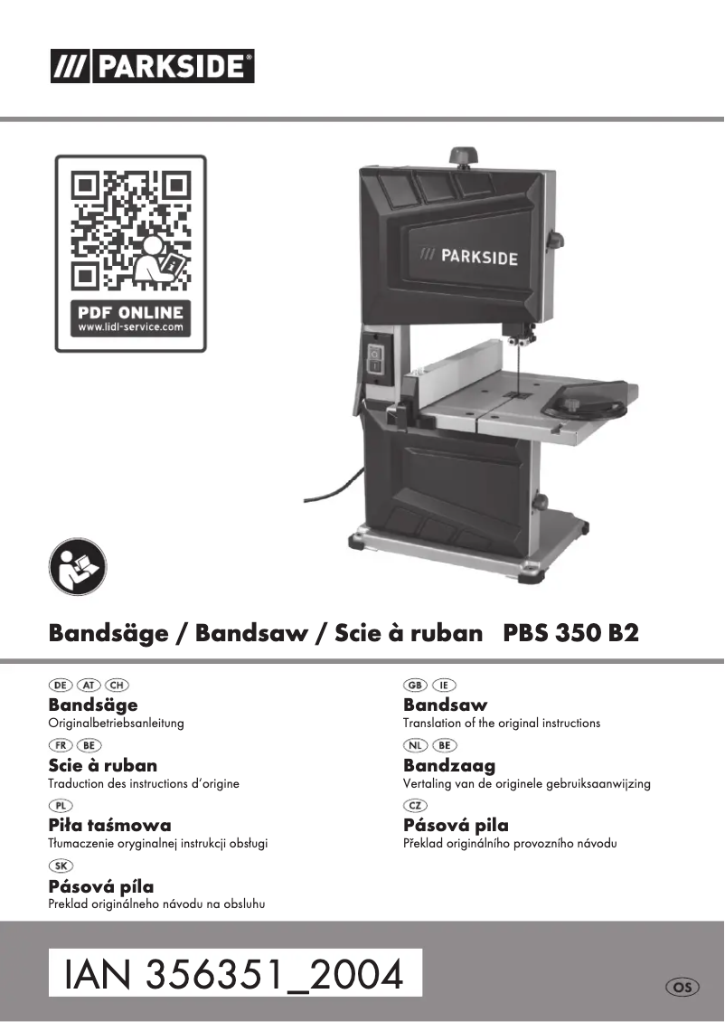 Page n°1 - Manuel utilisateur Parkside PBS 350 B2