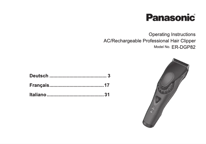 Page n°1 - Manuel utilisateur Panasonic ER-DGP82