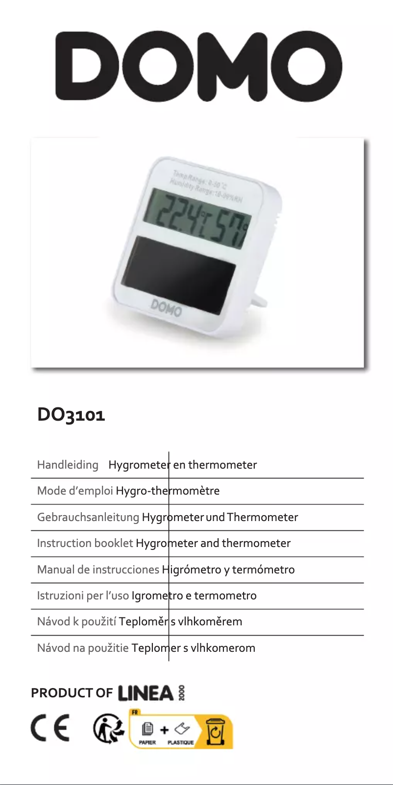 Page n°1 - Manuel utilisateur Domo DO3101