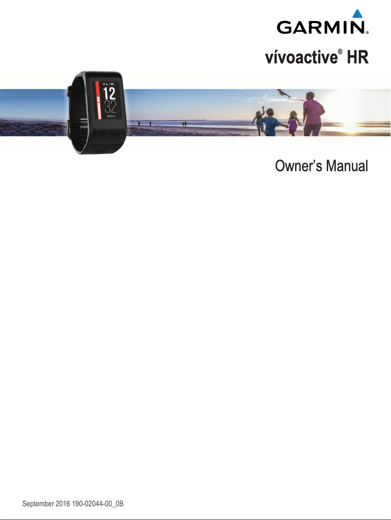 Page n°1 - Manuel utilisateur Garmin Vivoactive HR
