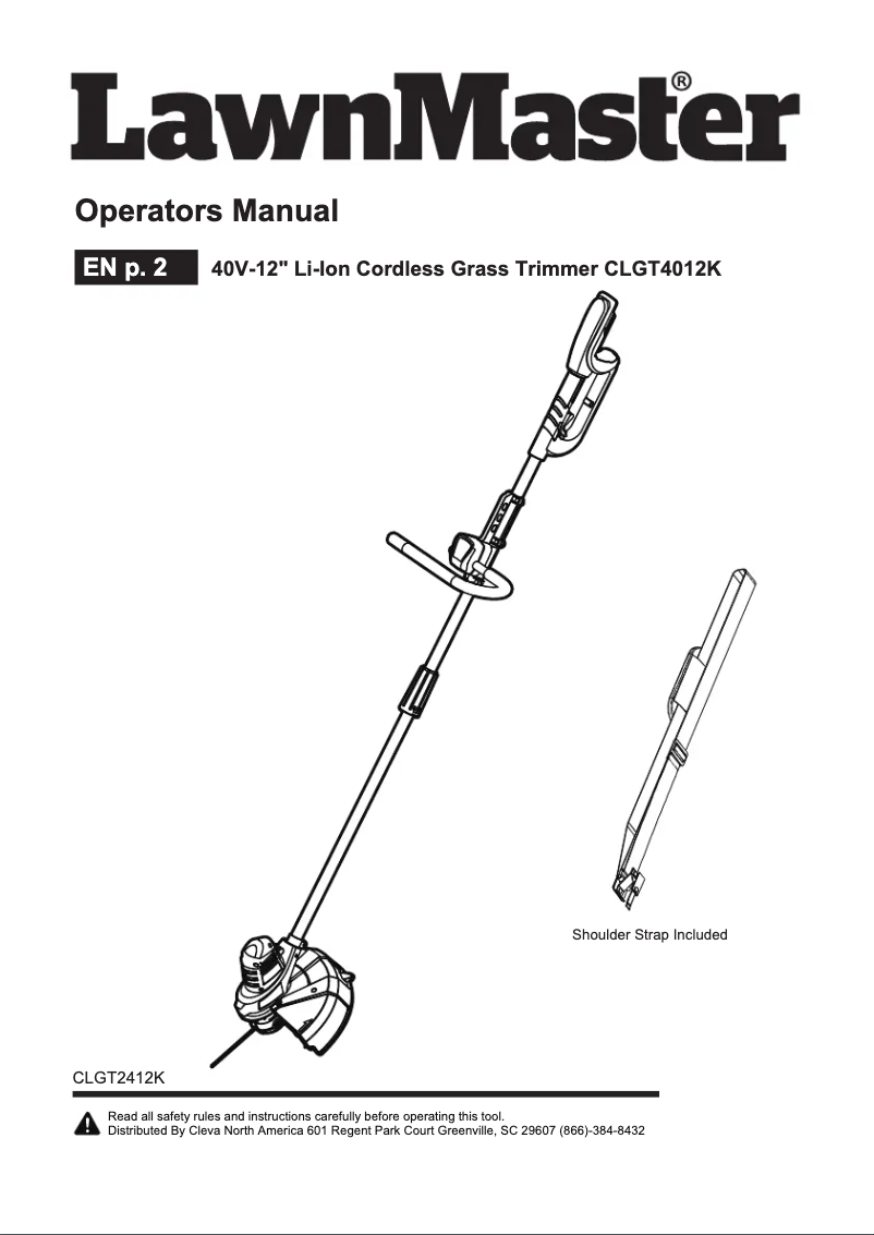 Image de la première page du manuel de l'appareil CLGT4012K