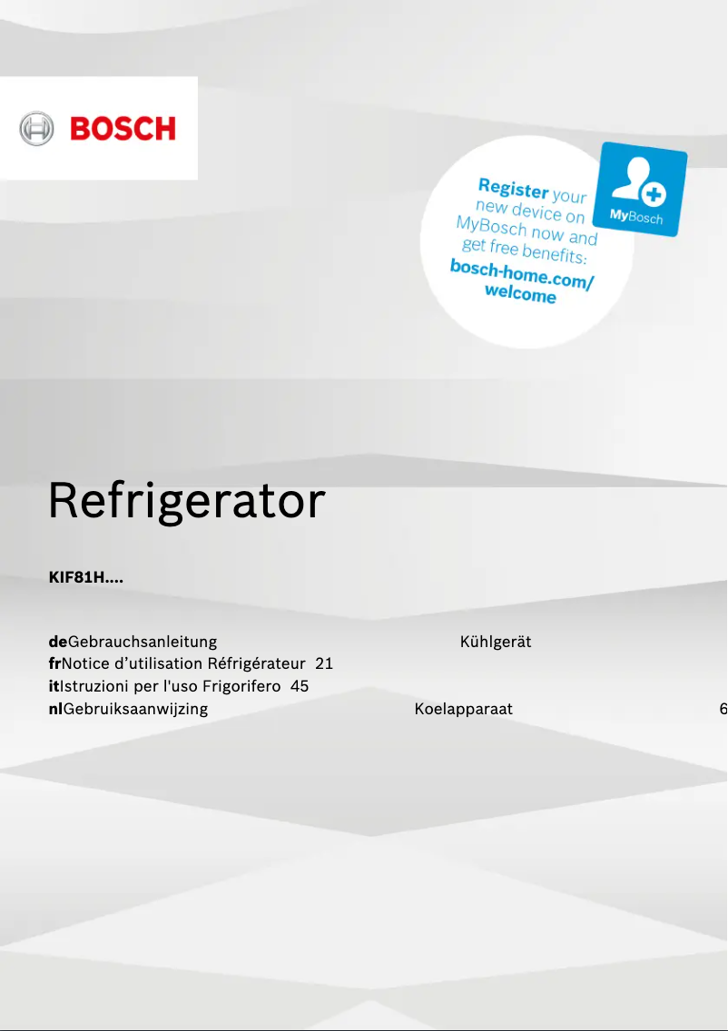 Página 1 del manual Manual de usuario Bosch KIF81HD40