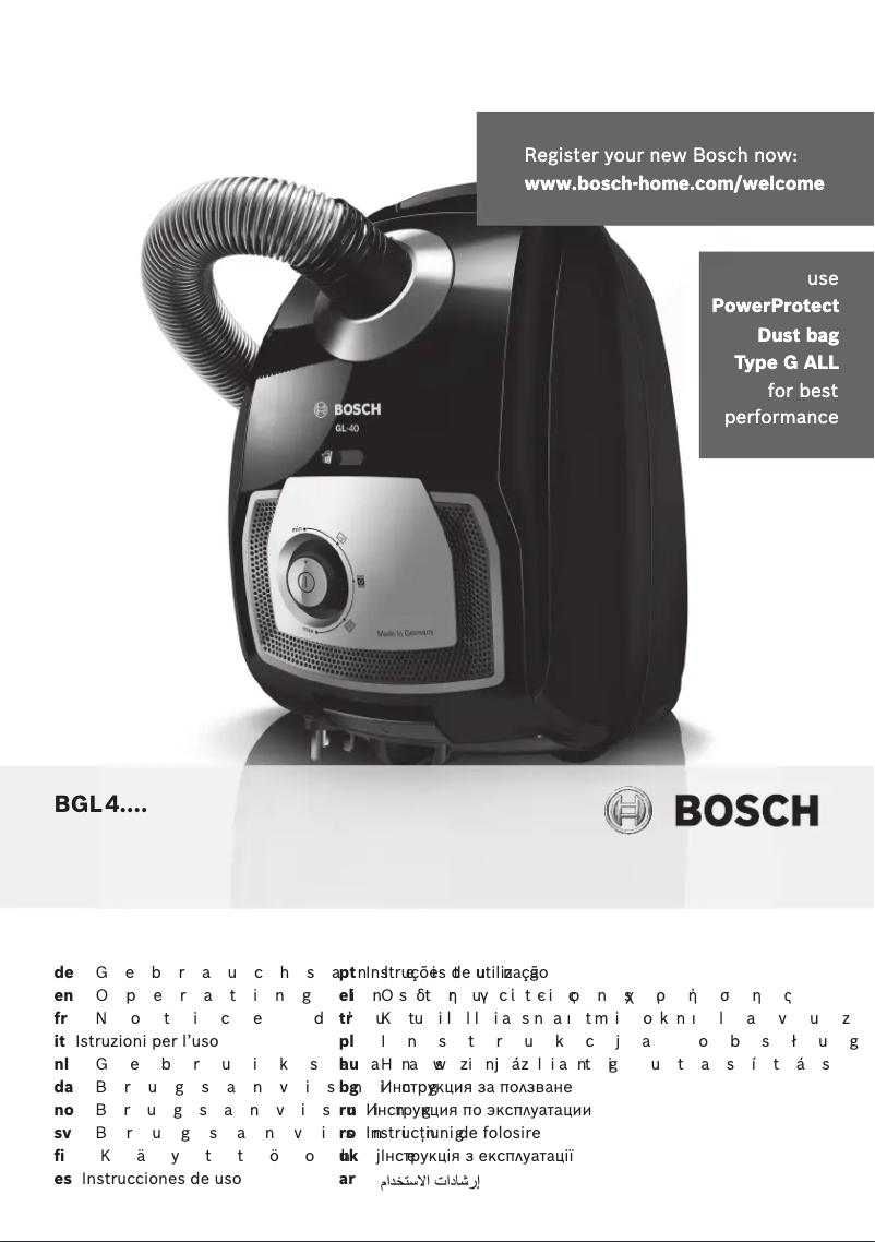 Page 1 of the manual User Manual Bosch BGL4SIL69