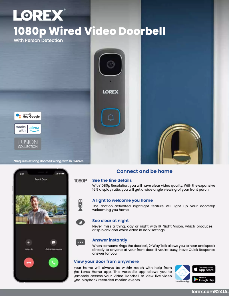 Page n°1 - Fiche technique Lorex B241AJD-E