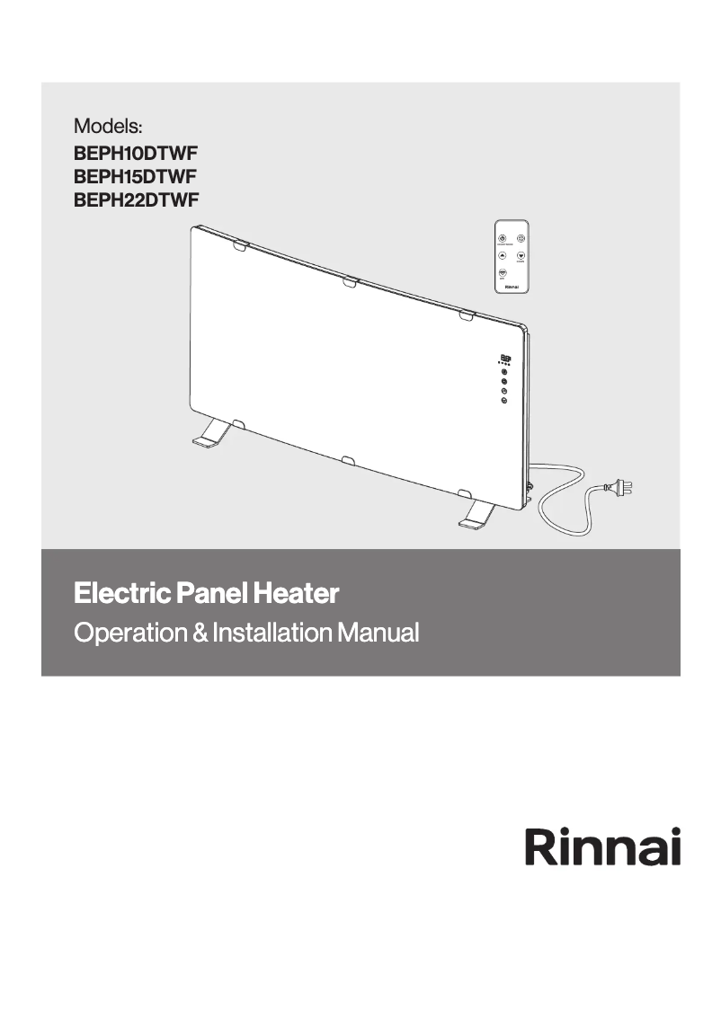 Page 1 de la notice Manuel utilisateur Rinnai BEPH22DTWF