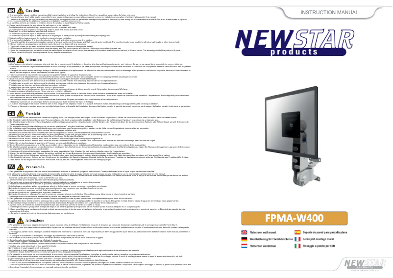 Página 1 del manual Manual de usuario Newstar FPMA-W400