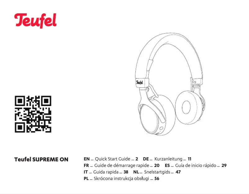 Page 1 de la notice Guide de démarrage rapide Teufel Supreme On