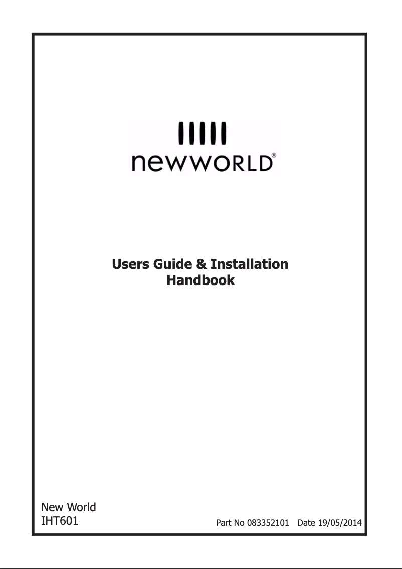 Page n°1 - Manuel utilisateur New World NWIHT601