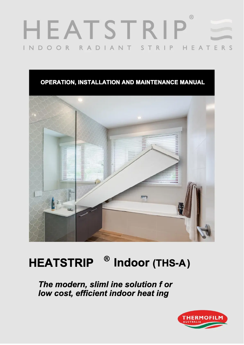 Page 1 de la notice Manuel utilisateur Heatstrip THS1800A