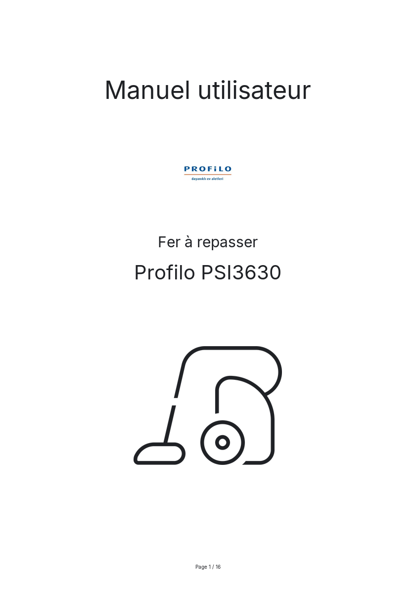 Image de la première page du manuel de l'appareil PSI3630