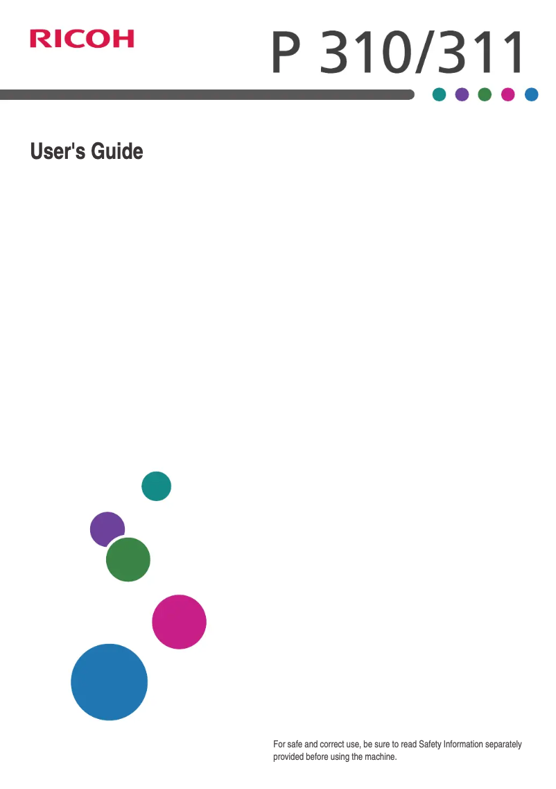 Page 1 de la notice Manuel utilisateur Ricoh P 310