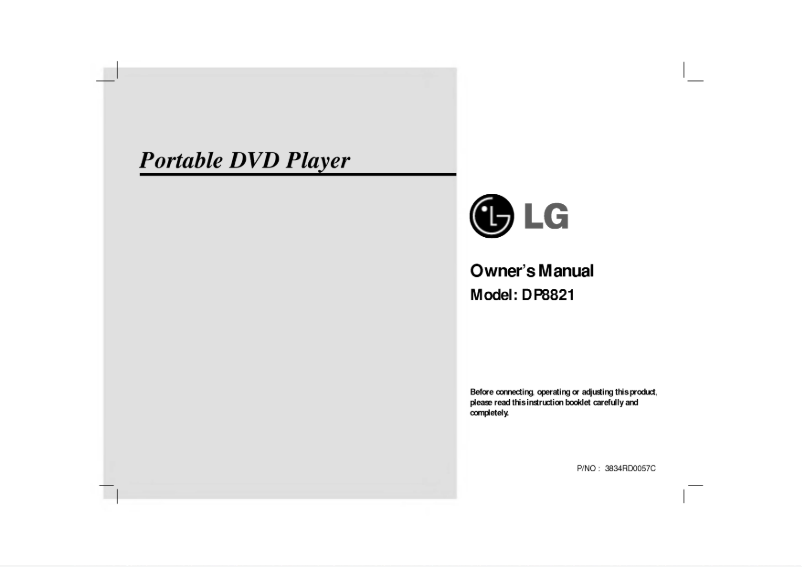 Page n°1 - Manuel utilisateur LG DP8821P