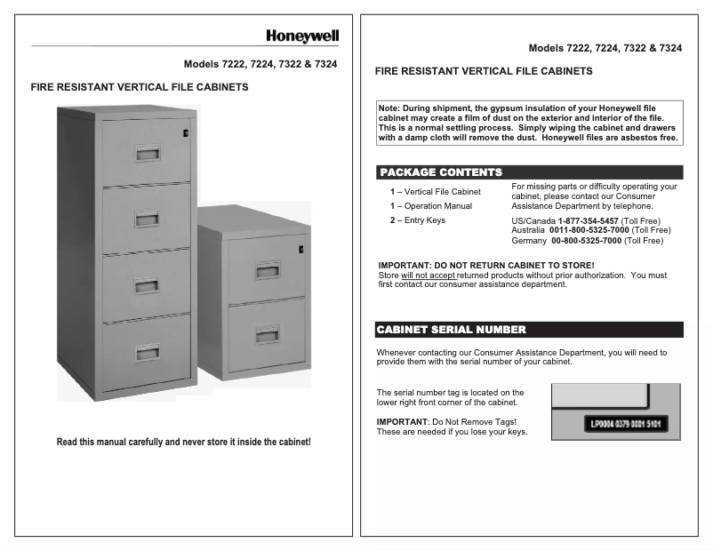 Page 1 de la notice Manuel utilisateur Honeywell 7224