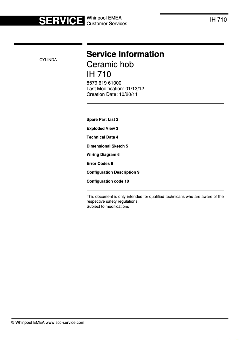 Image de la première page du manuel de l'appareil IH 710-1