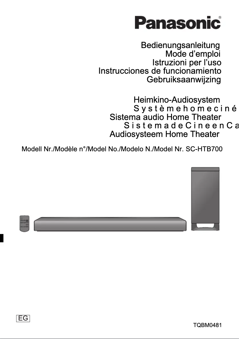 Page n°1 - Manuel utilisateur Panasonic SC-HTB700