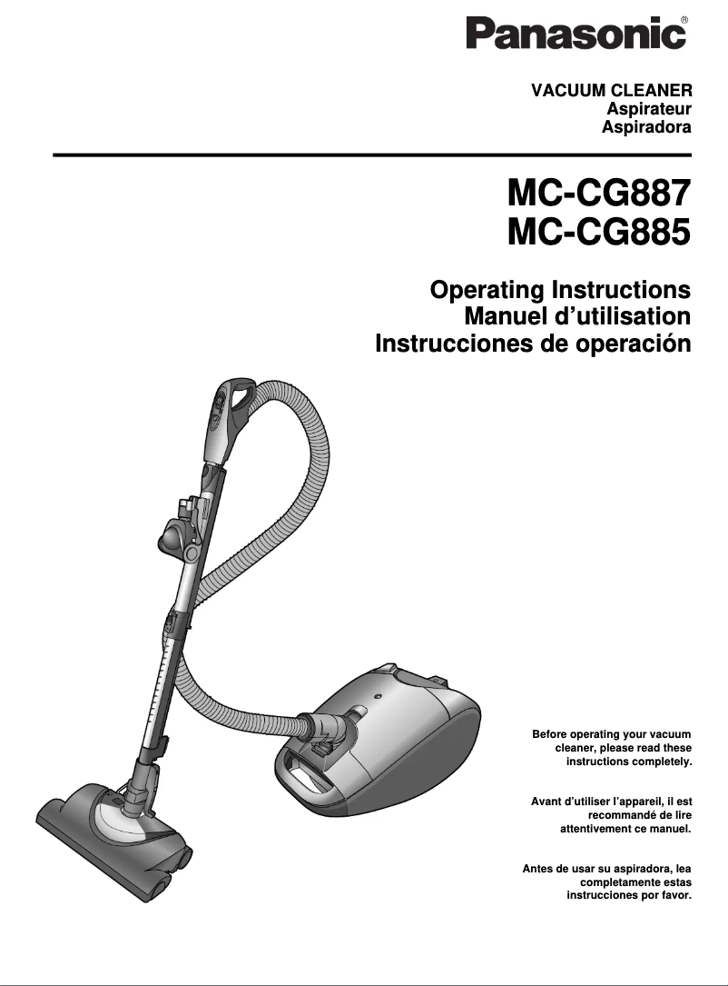 Page 1 de la notice Manuel utilisateur Panasonic MC-CG885