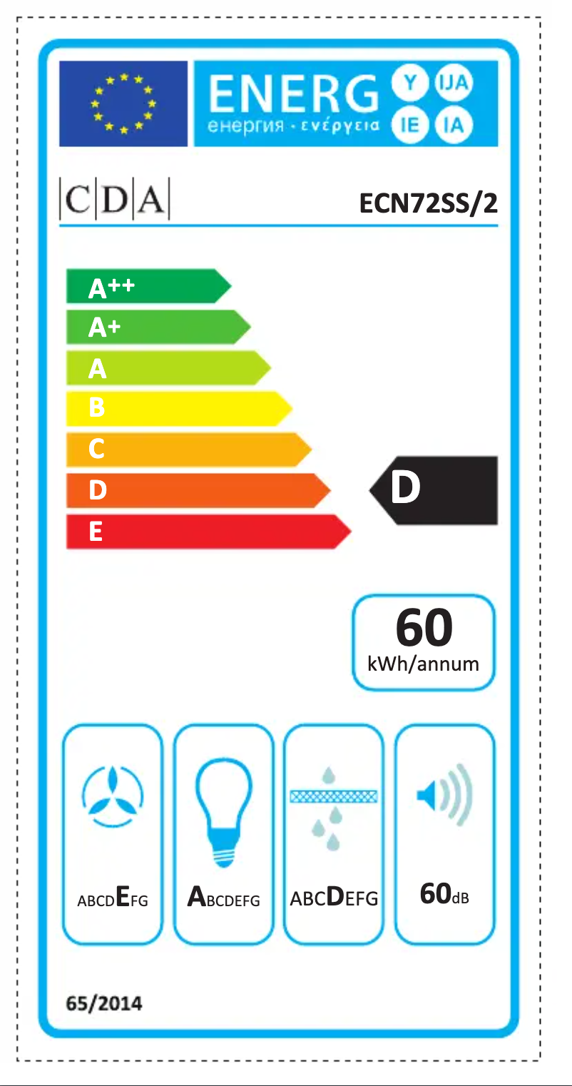 Page n°1 - Label énergétique CDA ECN72BL