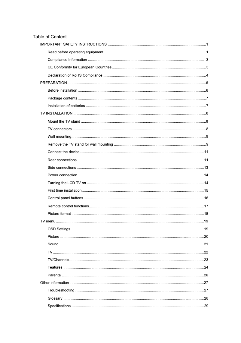 Image de la première page du manuel de l'appareil L32HA91