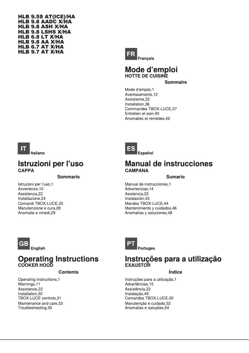 Page 1 de la notice Manuel utilisateur Hotpoint Ariston HLB 6.8 AA X/HA
