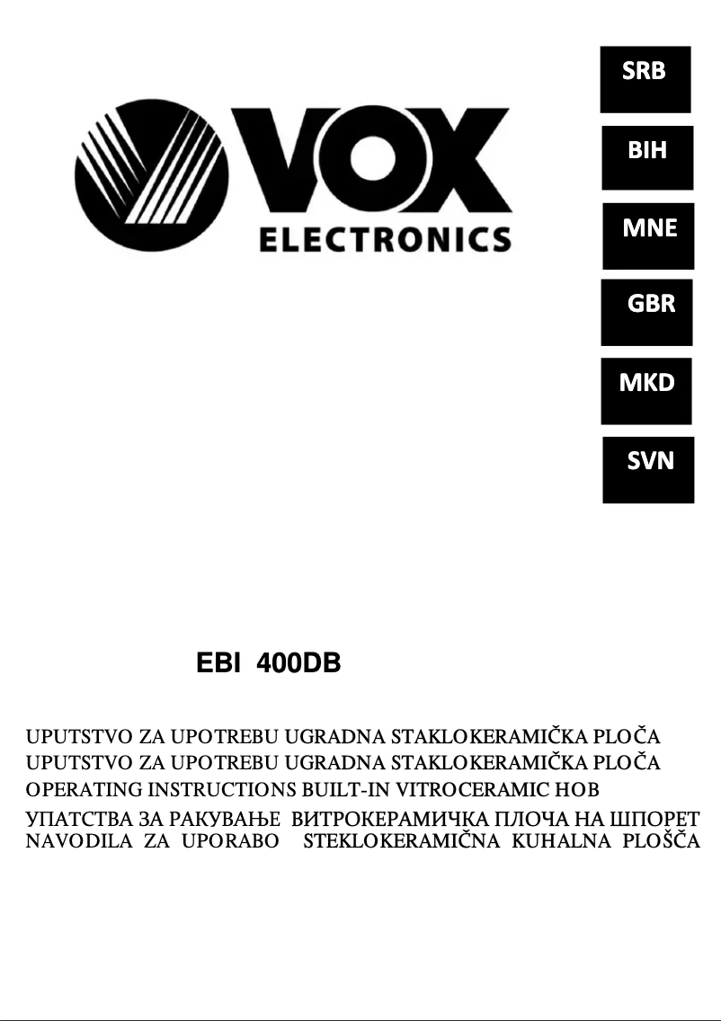 Imagen de la primera página del manual del dispositivo EBI400DB