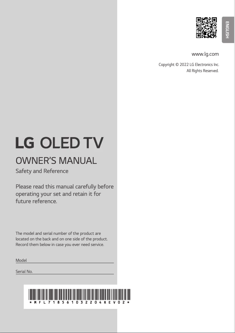 Página 1 del manual Manual de usuario LG OLED77C22LB