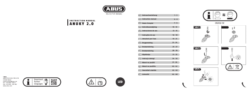 Página 1 del manual Manual de usuario Abus Anuky 2.0