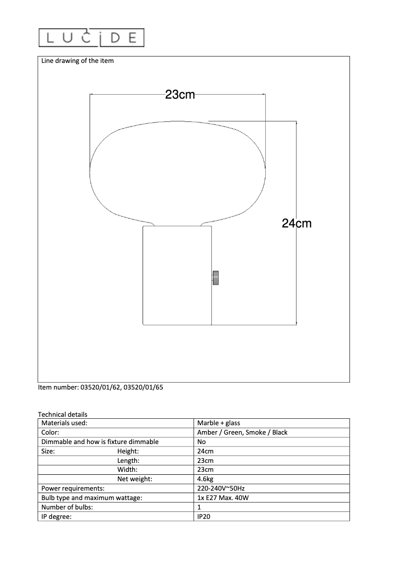 Página 1 del manual Manual de usuario Lucide Charlize