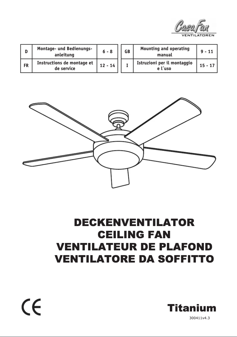 Page n°1 - Manuel utilisateur CasaFan Titanium