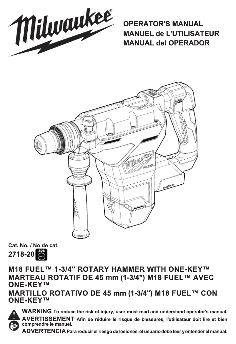 Image de la première page du manuel de l'appareil M18 Fuel ONE KEY 2718-21