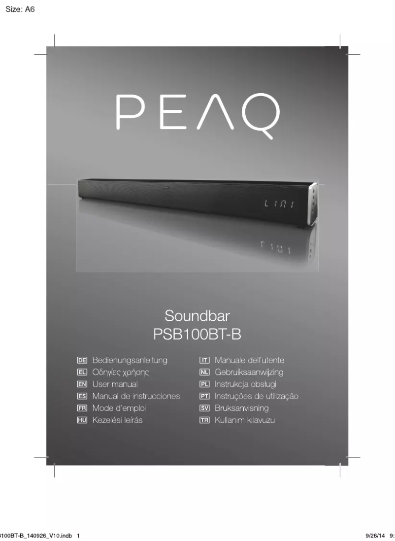 Page 1 de la notice Manuel utilisateur PEAQ PSB100BT
