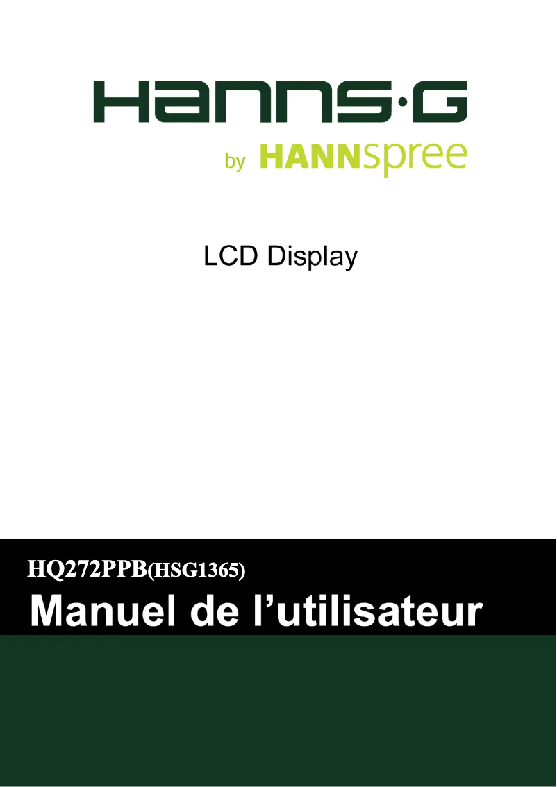 Page 1 de la notice Label énergétique Hannspree Hanns.G HQ 272 PPB