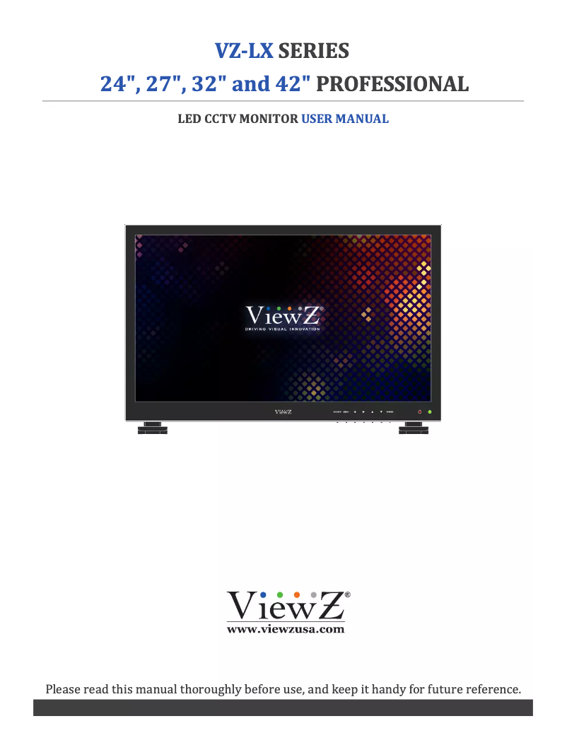 Image de la première page du manuel de l'appareil VZ-27LX