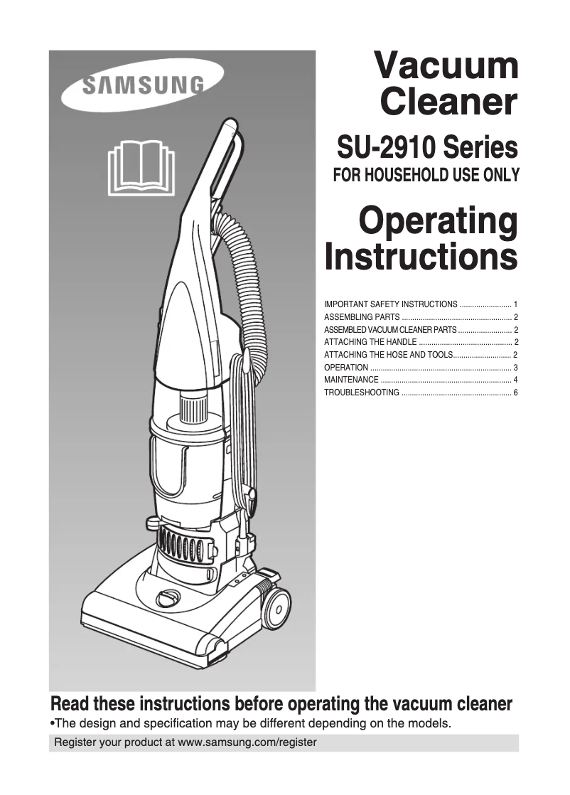 Image de la première page du manuel de l'appareil SU2913