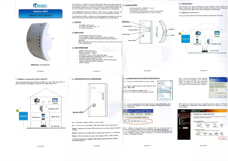 Page n°1 - Manuel utilisateur Heden ACCHRW300M