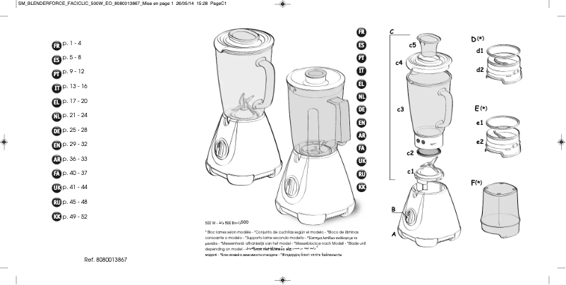 Page n°1 - Manuel utilisateur Moulinex LM313A28