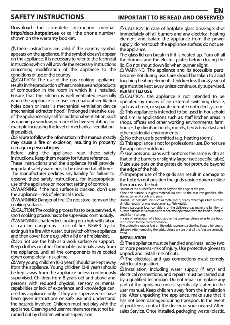 First page image of the manual for HAGS 72F/BK