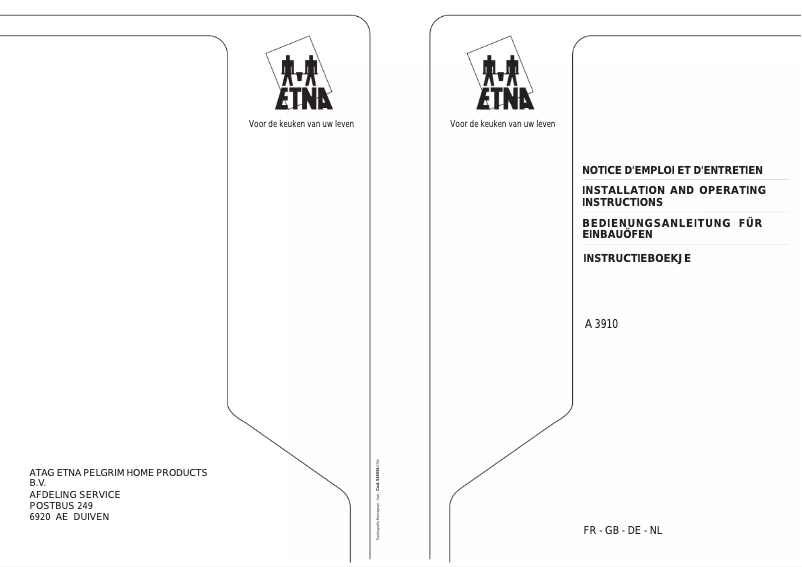 Page 1 de la notice Manuel utilisateur Etna A 3910