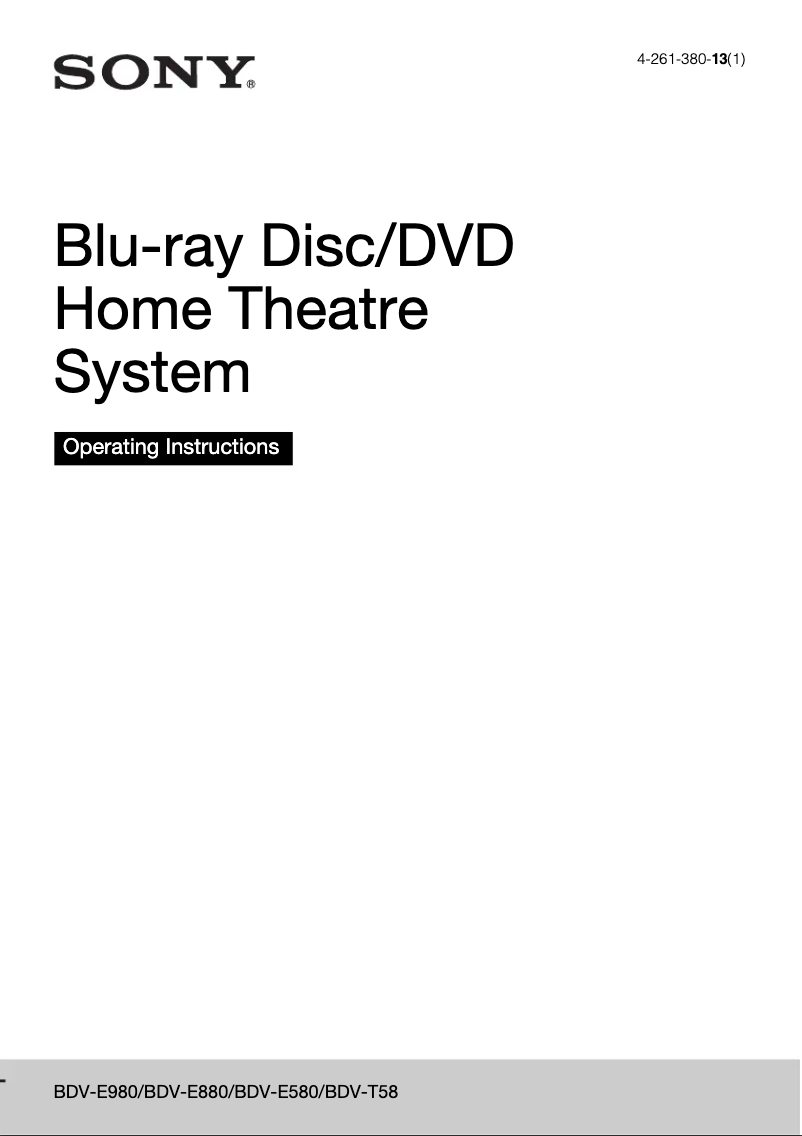 Página 1 del manual Manual de usuario Sony BDV-T58