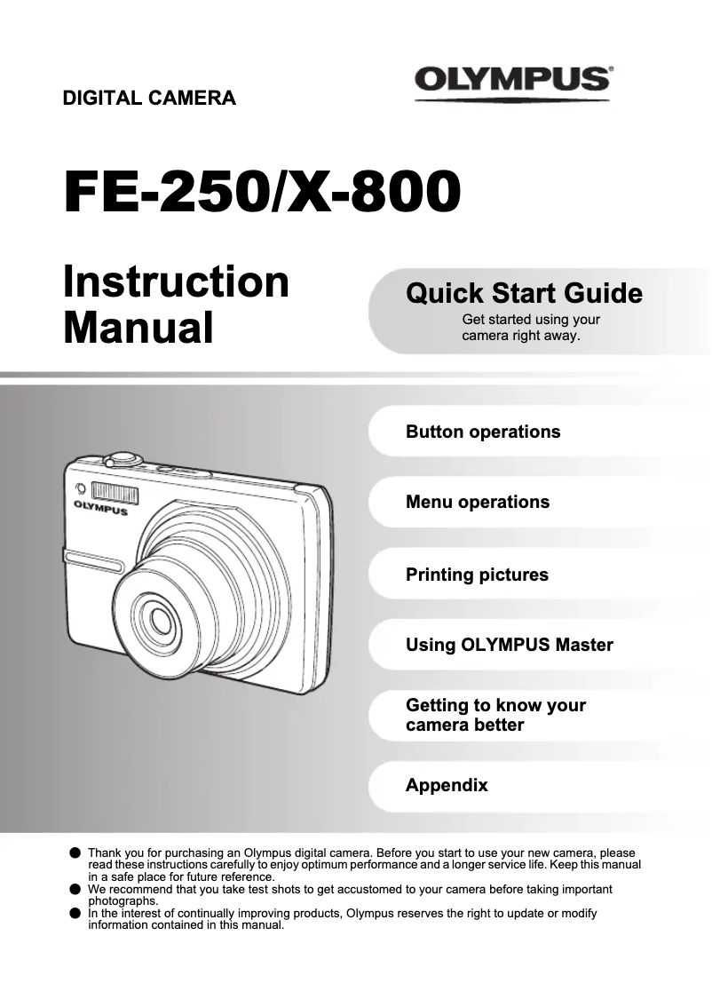 Página 1 del manual Manual de usuario Olympus X-800