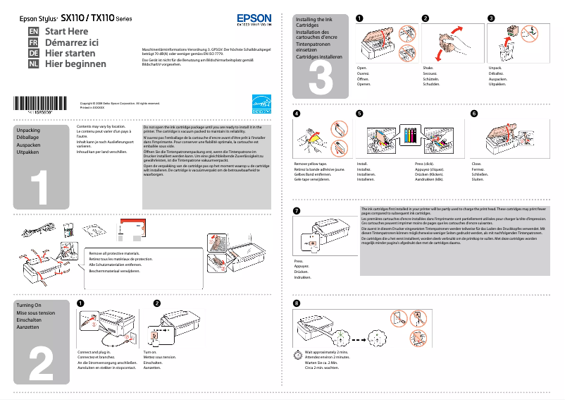 Imagen de la primera página del manual del dispositivo Stylus SX115