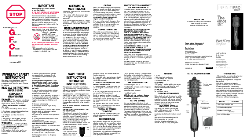 Página 1 del manual Manual de usuario Conair BC116R