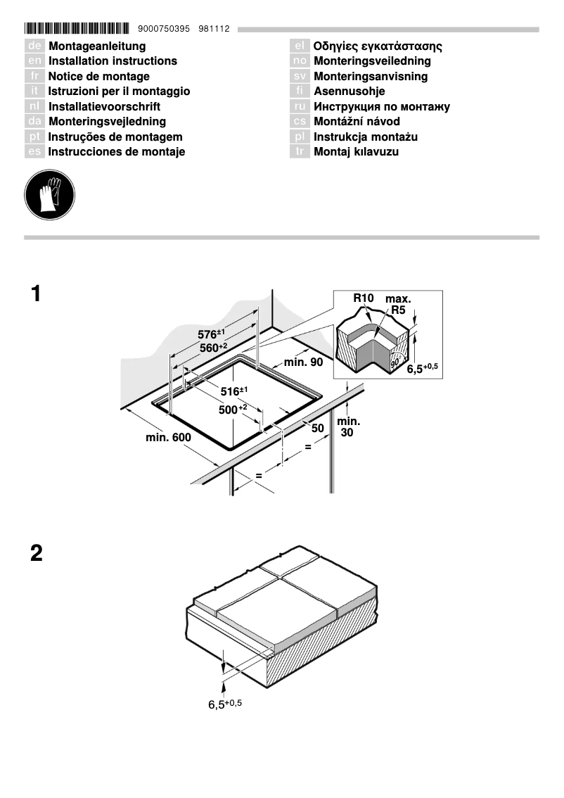 Page 1 de la notice Guide d'installation Siemens EF601HNA2C