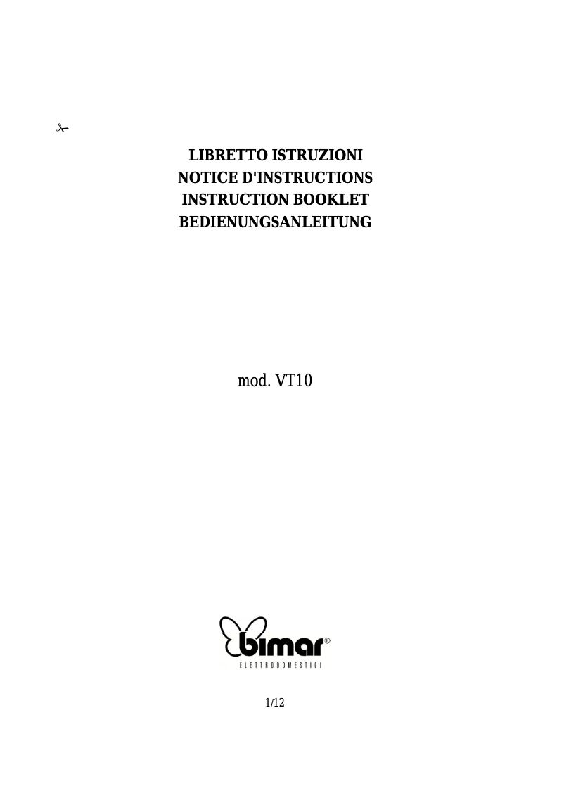 Imagen de la primera página del manual del dispositivo VT10