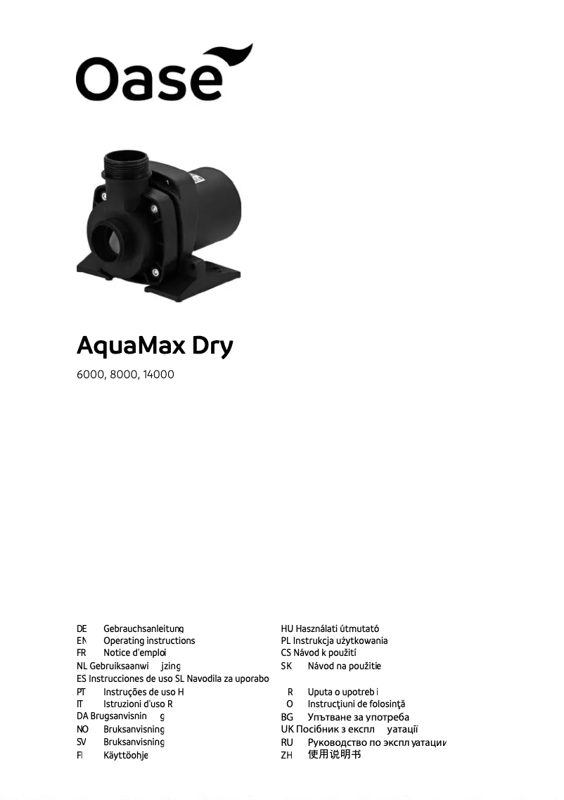 Image de la première page du manuel de l'appareil AquaMax Dry 6000