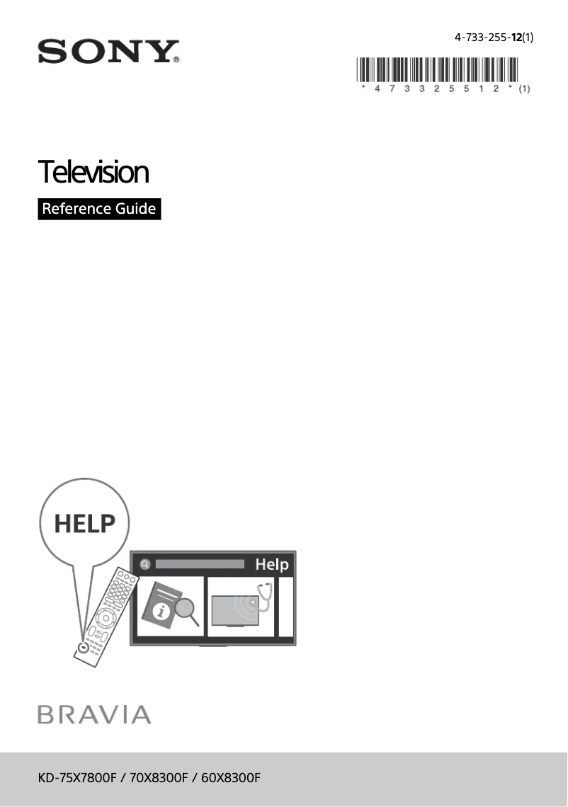 Page 1 de la notice Manuel utilisateur Sony Bravia KD-75X7800F