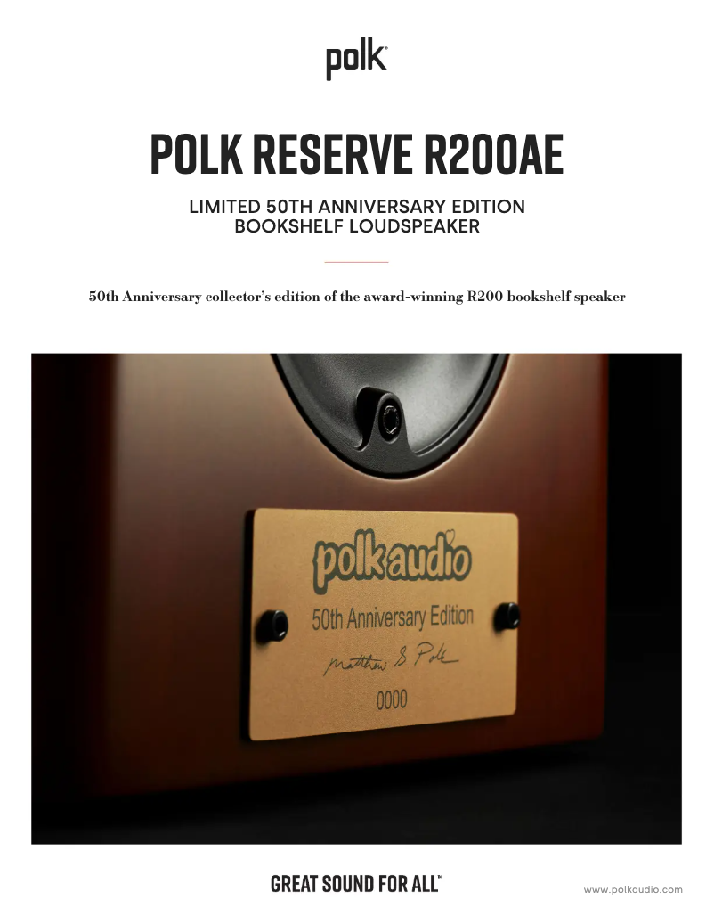 Page 1 de la notice Fiche technique Polk Reserve R200AE