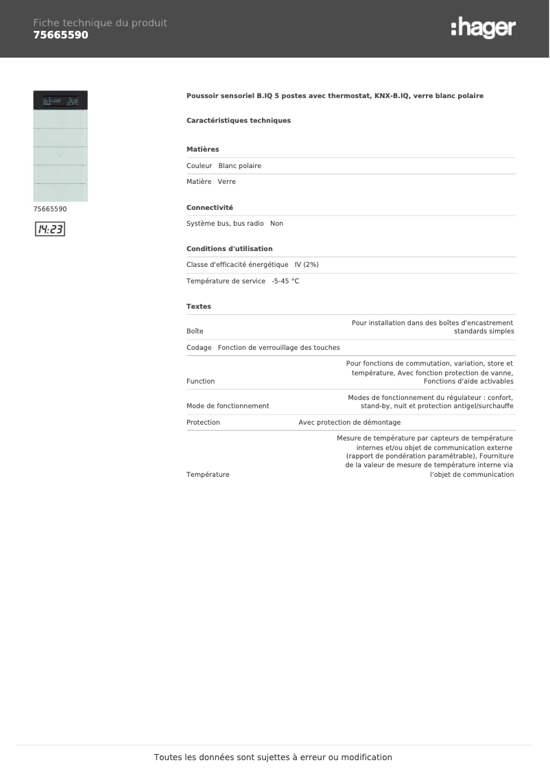 Image de la première page du manuel de l'appareil 75665590